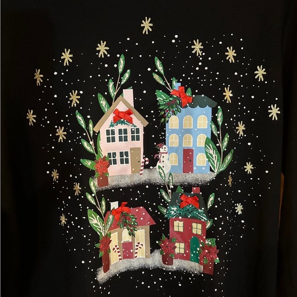 Karen Scott, ladies size Large Christmas, long sleeve shirt, NWT - Picture 2 of 3